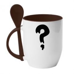 Чашка с ложкой Знак Вопроса - PrintSalon