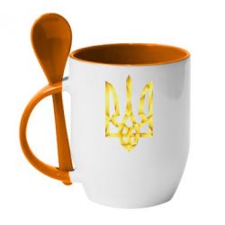 Чашка с ложкой Золотий герб - PrintSalon