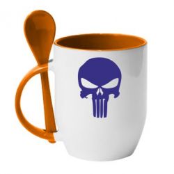 Чашка с ложкой Зубастый череп - PrintSalon