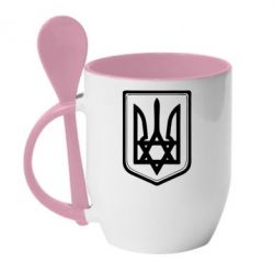 Чашка с ложкой Звезда Давида+герб - PrintSalon
