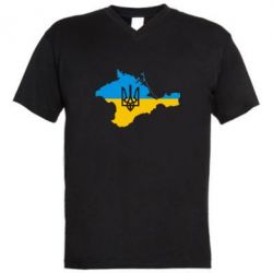 Мужская футболка  с V-образным вырезом Крым это Украина - PrintSalon