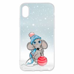 Чохол для iPhone X/Xs Щур і снігопад - PrintSalon