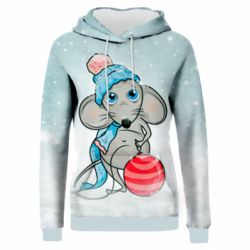 Жіноче 3D худі Щур і снігопад
