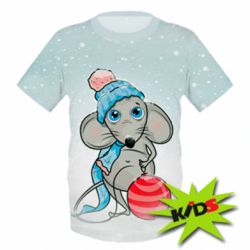 Дитяча 3D футболка Щур і снігопад - PrintSalon