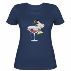 Жіноча футболка Щур в бокалі - PrintSalon