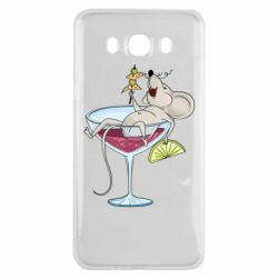 Чехол для Samsung J7 2016 Крыса в бокале
