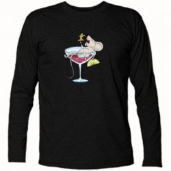 Футболка с длинным рукавом Крыса в бокале