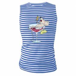 Майка-тельняшка Крыса в бокале