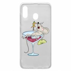 Чехол для Samsung A30 Крыса в бокале
