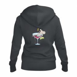 Жіноче худі на блискавці Щур в бокалі - PrintSalon