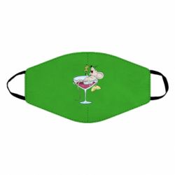 Маска багаторазова Щур в бокалі - PrintSalon