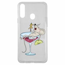 Чехол для Samsung A20s Крыса в бокале