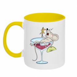 Чашка двокольорова Щур в бокалі