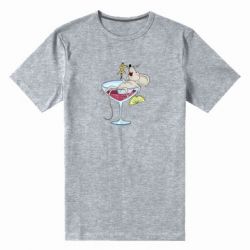 Чоловіча преміум футболка Щур в бокалі - PrintSalon