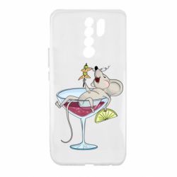 Чохол для Xiaomi Redmi 9 Щур в бокалі - PrintSalon