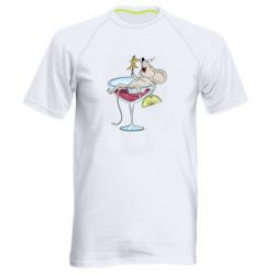 Чоловіча футболка для спорту Щур в бокалі - PrintSalon