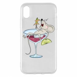 Чохол для iPhone X/Xs Щур в бокалі - PrintSalon