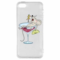 Чохол для iphone 5/5S/SE Щур в бокалі - PrintSalon