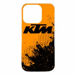 Чехол для iPhone 14 Pro KTM and grunge background - PrintSalon