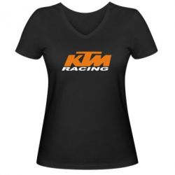 Женская футболка с V-образным вырезом KTM Racing - PrintSalon