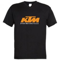 Мужская футболка  с V-образным вырезом KTM Sportmotorcycles - PrintSalon