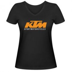 Женская футболка с V-образным вырезом KTM Sportmotorcycles - PrintSalon