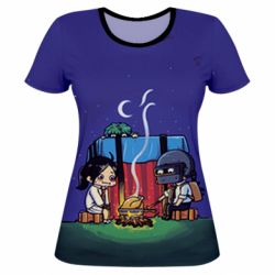 Женская футболка 3D Куринный обед в пабе - PrintSalon