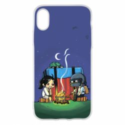 Чехол для iPhone X/Xs Куринный обед в пабе - PrintSalon