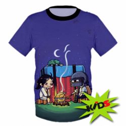 Детская 3D футболка Куринный обед в пабе - PrintSalon