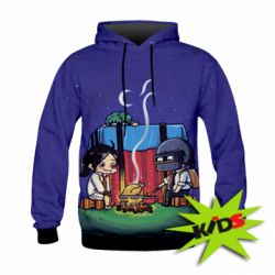 Детское 3D худи Куринный обед в пабе - PrintSalon