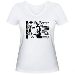 Жіноча футболка з V-подібним вирізом Kurt Cobain - PrintSalon