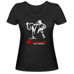 Жіноча футболка з V-подібним вирізом Kyokushin Full Contact - PrintSalon