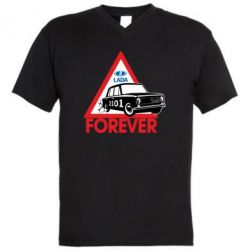 Чоловіча футболка з V-подібним вирізом lada forever - PrintSalon