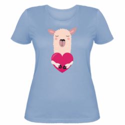 Жіноча футболка Lama with heart - PrintSalon