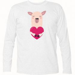 Футболка з довгим рукавом Lama with heart - PrintSalon