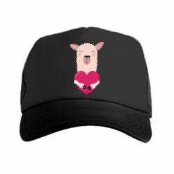 Кепка-тракер Lama with heart - PrintSalon