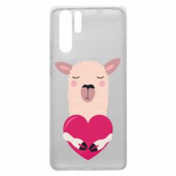 Чохол для Huawei P30 Pro Lama with heart - PrintSalon