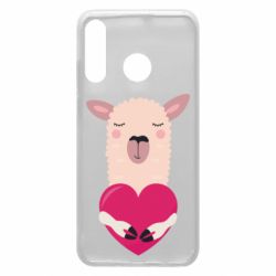 Чохол для Huawei P30 Lite Lama with heart - PrintSalon