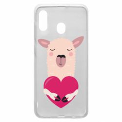 Чохол для Samsung A20 Lama with heart - PrintSalon