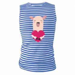 Майка-тільняшка Lama with heart - PrintSalon