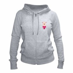 Жіноче худі на блискавці Lama with heart - PrintSalon