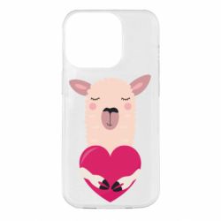 Чохол для iPhone 14 Pro Lama with heart - PrintSalon