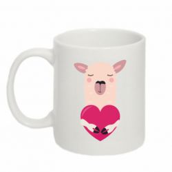 Чашка 320ml Lama with heart