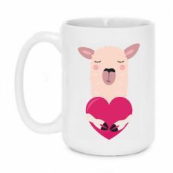 Чашка 420ml Lama with heart - PrintSalon