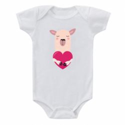 Дитячий бодік Lama with heart - PrintSalon