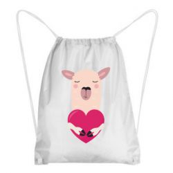 Рюкзак-мішок Lama with heart - PrintSalon