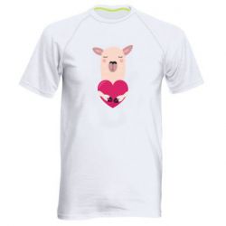 Чоловіча футболка для спорту Lama with heart - PrintSalon