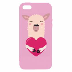 Чохол для iphone 5/5S/SE Lama with heart - PrintSalon