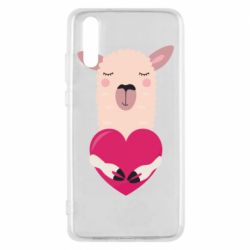 Чохол для Huawei P20 Lama with heart - PrintSalon