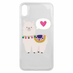 Чехол для iPhone Xs Max Lama with pink heart - PrintSalon